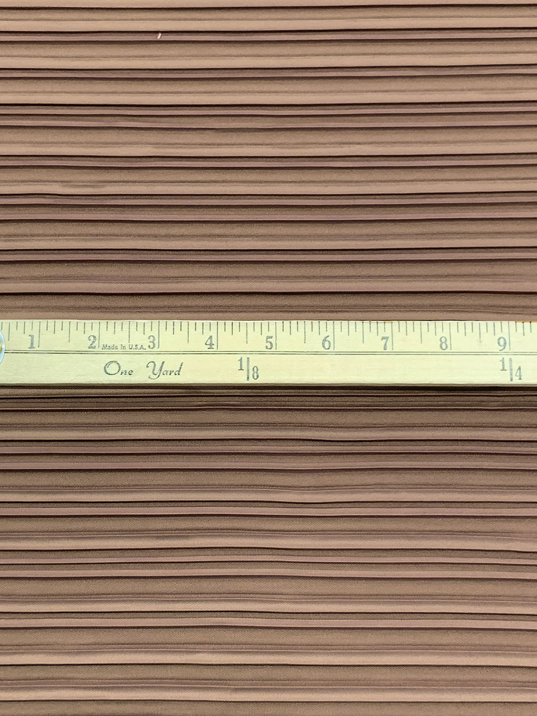 Cocoa Nutmeg Brown Polyester/Lycra Pleated Knit - NY Designer - 60W
