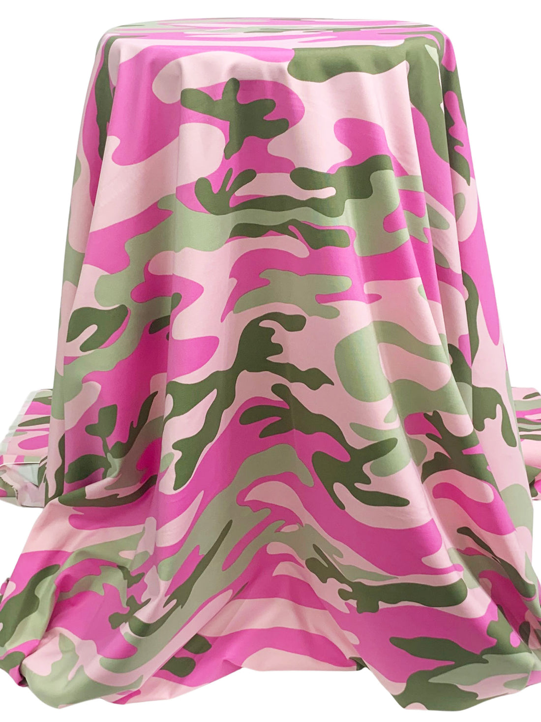 Laurel Green/Mulberry Pink/Multi Nylon/Lycra Camouflage Print Swim/Activewear Knit 60W