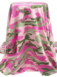 Laurel Green/Mulberry Pink/Multi Nylon/Lycra Camouflage Print Swim/Activewear Knit 60W