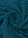 Ocean Blue Polyester/Lycra Pleated Knit - NY Designer - 60W