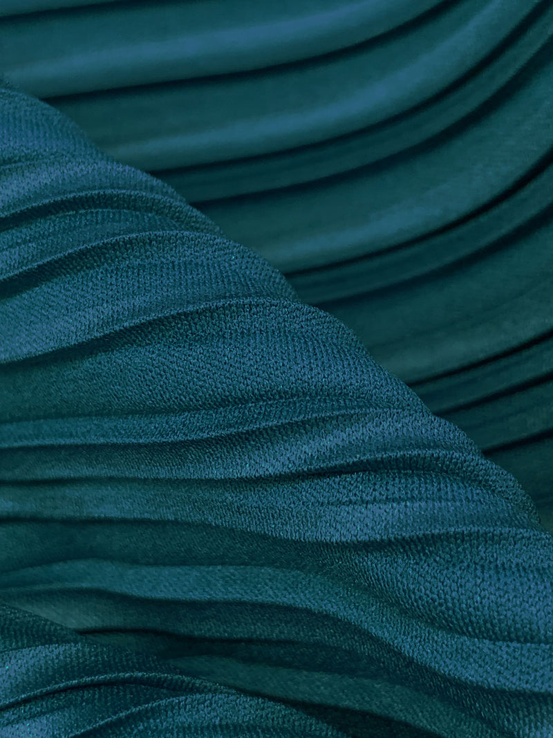Ocean Blue Polyester/Lycra Pleated Knit - NY Designer - 60W