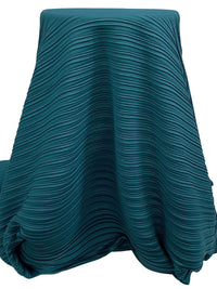Ocean Blue Polyester/Lycra Pleated Knit - NY Designer - 60W