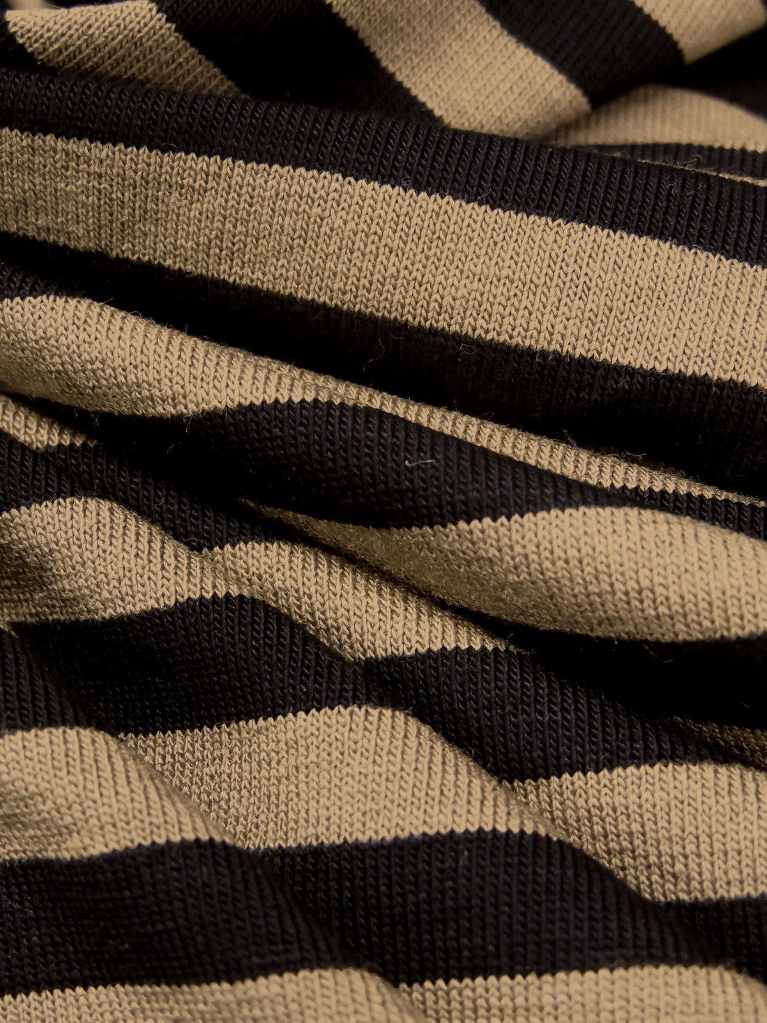 Dirt Brown/Black Polyester/Rayon/Lycra Horizontal Stripe Weave Jersey Knit 57W