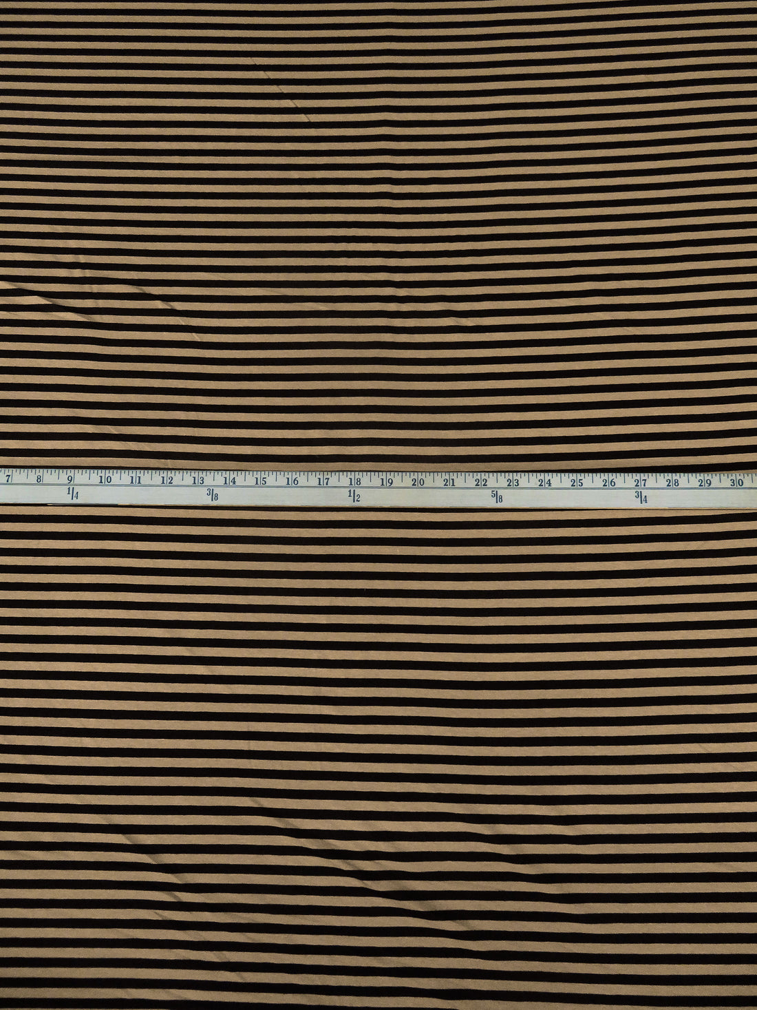 Dirt Brown/Black Polyester/Rayon/Lycra Horizontal Stripe Weave Jersey Knit 57W