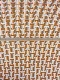 Windsor Brown/White Polyester/Lycra Geometric Tile Print DTY Knit 59W