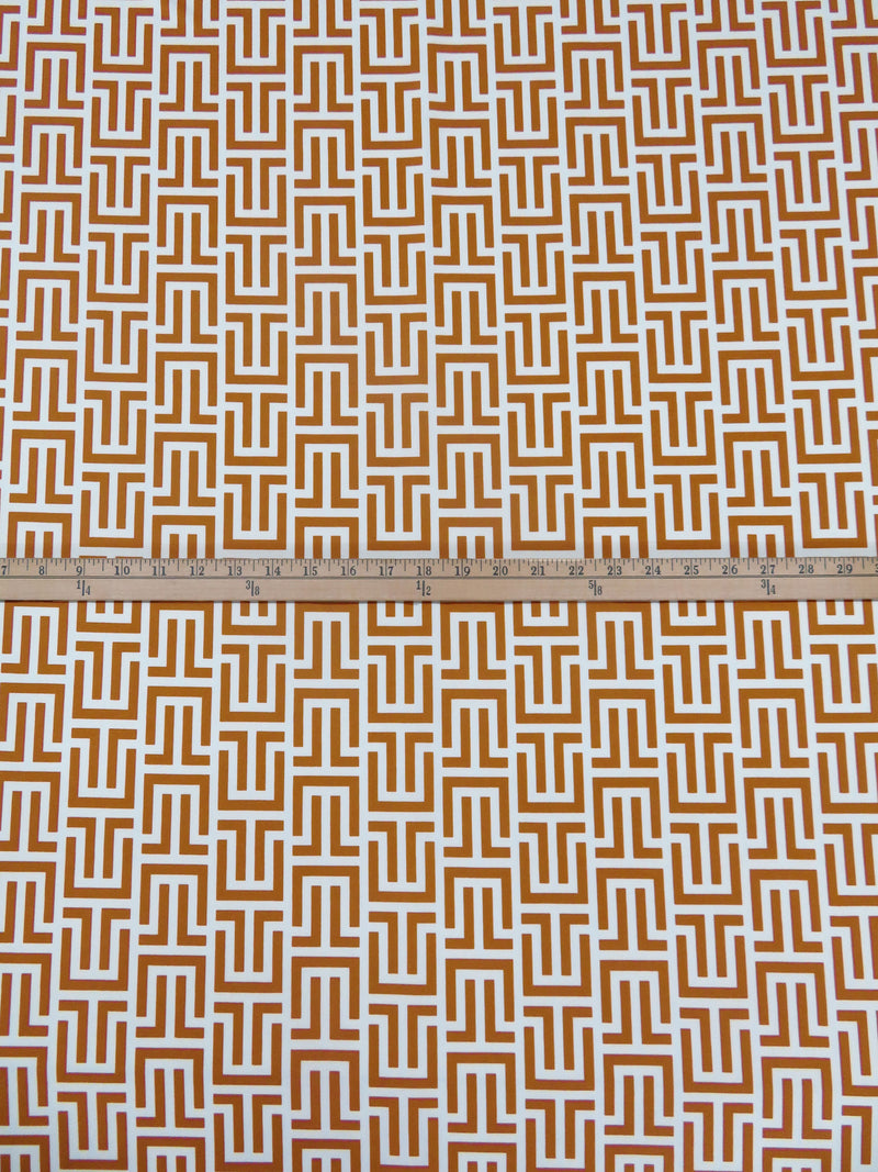 Windsor Brown/White Polyester/Lycra Geometric Tile Print DTY Knit 59W