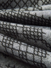 Iron Gray/Black 100% Polyester Novelty Folk Crosshatch Weave Double Knit 56W