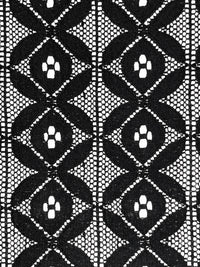 Black Cotton/Nylon Vertical Medallion Lace 56W