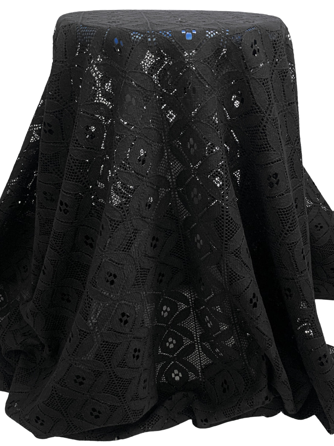 Black Cotton/Nylon Vertical Medallion Lace 56W