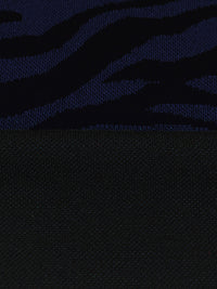 Prussian Blue/Black 100% Polyester Animal Weave Jacquard Double Knit 58W