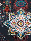 Dark Navy/Flame Orange/Dark Teal/Multi Polyester/Lycra Large Ornate Medallion Print Crepe Techno Knit 58W