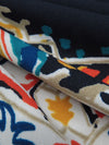 Dark Navy/Flame Orange/Dark Teal/Multi Polyester/Lycra Large Ornate Medallion Print Crepe Techno Knit 58W