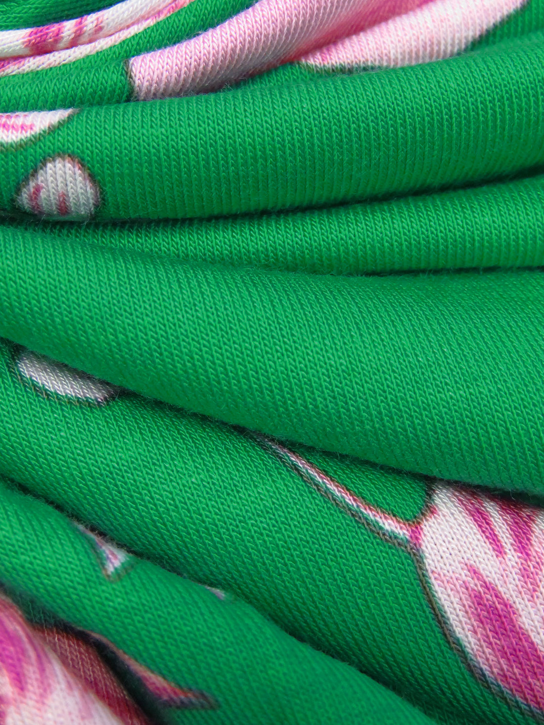 Lotion Pink/North Texas Green/Fandango/Multi Rayon/Lycra Large Floral Print Jersey Knit - NY Designer - 62W