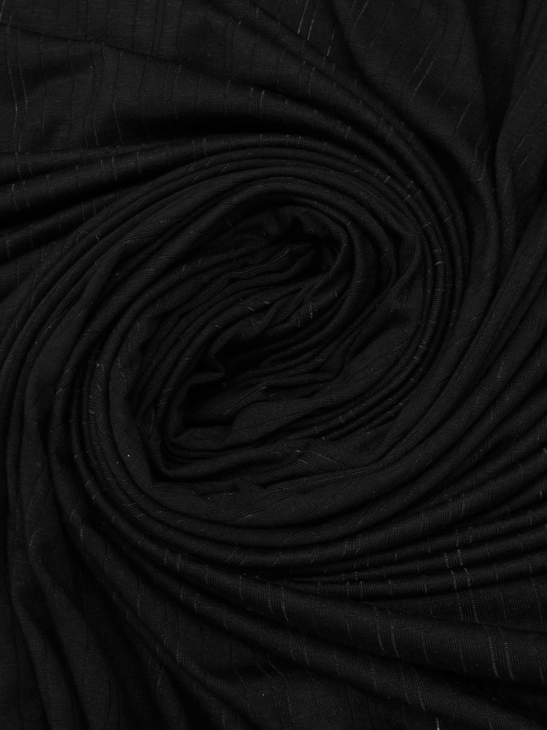 Black Rayon/Lycra Vertical Shadow Stripe Jersey Knit 64W