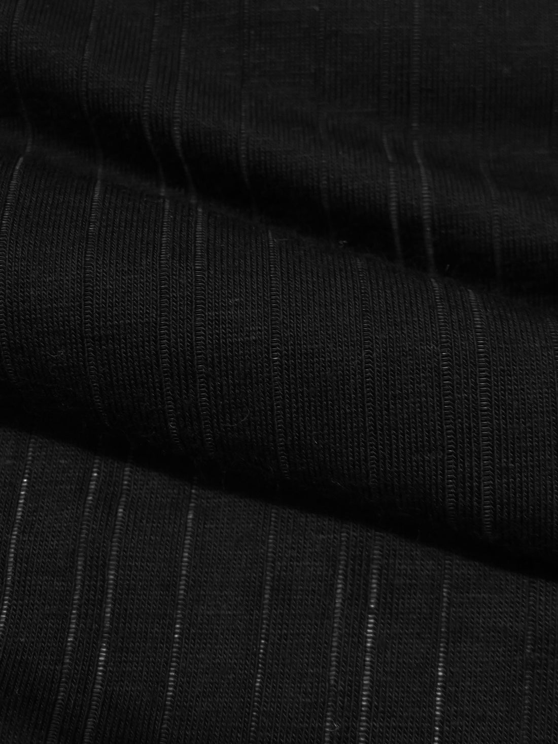 Black Rayon/Lycra Vertical Shadow Stripe Jersey Knit 64W