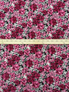 Dark Cerise/Light Gray/Black/Multi Rayon/Lycra Floral Print Jersey Knit - NY Designer - 62W