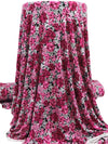 Dark Cerise/Light Gray/Black/Multi Rayon/Lycra Floral Print Jersey Knit - NY Designer - 62W