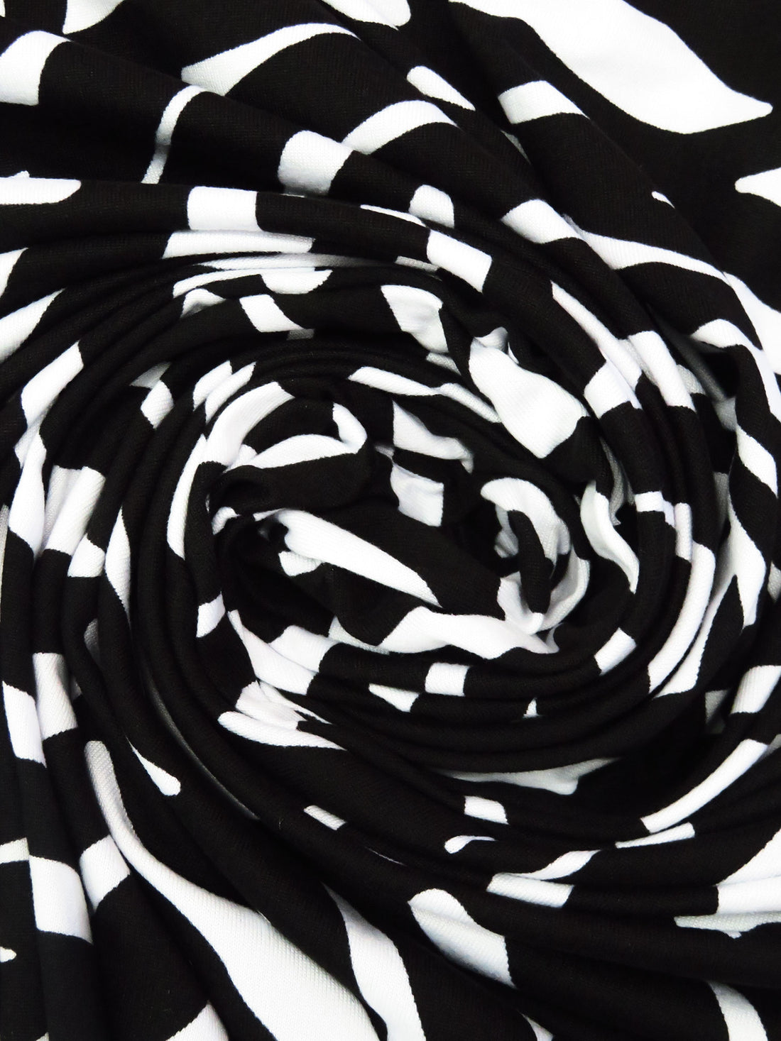 Black/White Polyester/Lycra Leaf Silhouette Print Double Brushed Knit - NY Designer - 64W