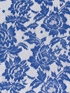 Cobalt Blue 100% Polyester Floral Design Lace - NY Designer - 52W