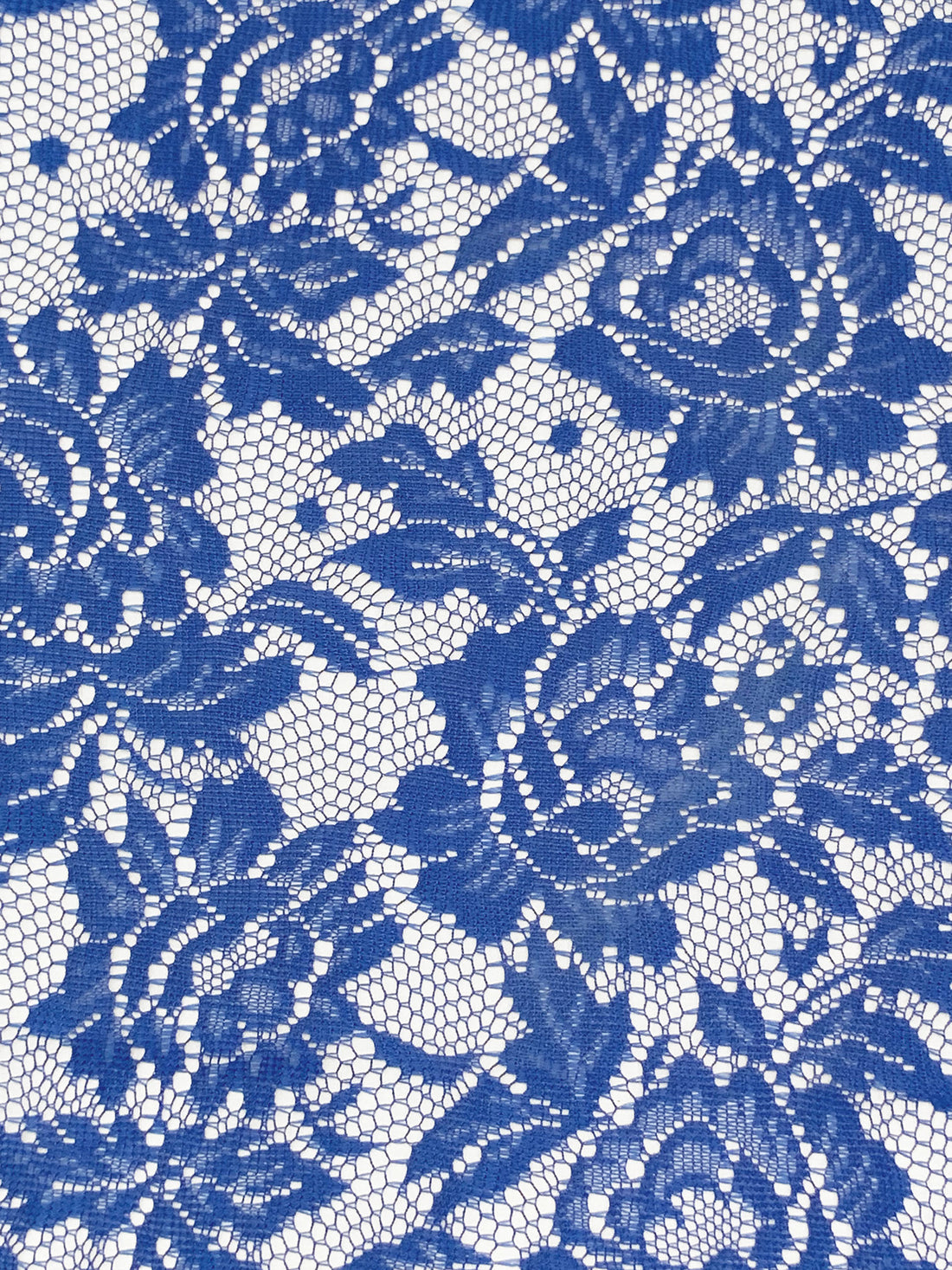Cobalt Blue 100% Polyester Floral Design Lace - NY Designer - 52W