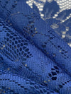 Cobalt Blue 100% Polyester Floral Design Lace - NY Designer - 52W