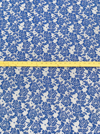 Cobalt Blue 100% Polyester Floral Design Lace - NY Designer - 52W