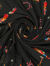 Black/Candy Pink/Sky Blue/Multi Polyester/Lycra Nutcracker Ballet Print Brushed Sweater Knit - NY Designer - 60W