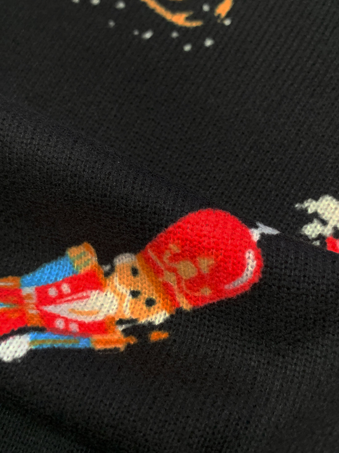 Black/Candy Pink/Sky Blue/Multi Polyester/Lycra Nutcracker Ballet Print Brushed Sweater Knit - NY Designer - 60W
