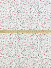 White/Carmine/Dark Slate 100% Cotton Floral Fauna Print Interlock Knit - NY Designer - 62W