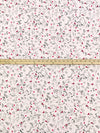 Palest Petal Pink/Carmine/Dark Slate 100% Cotton Floral Fauna Print Interlock Knit - NY Designer - 62W