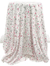 White/Carmine/Dark Slate 100% Cotton Floral Fauna Print Interlock Knit - NY Designer - 62W