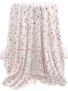Palest Petal Pink/Carmine/Dark Slate 100% Cotton Floral Fauna Print Interlock Knit - NY Designer - 62W