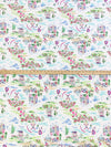 White/Bright Blue/Soft Green/Multi Cotton/Lycra Dutch Countryside Print Jersey Knit - NY Designer - 66W