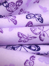 Light Lavender/Lilac/Midnight Purple/Dark Wisteria 100% Cotton Butterfly Print Interlock Knit - NY Designer - 66W