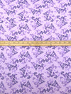 Light Lavender/Lilac/Midnight Purple/Dark Wisteria 100% Cotton Butterfly Print Interlock Knit - NY Designer - 66W