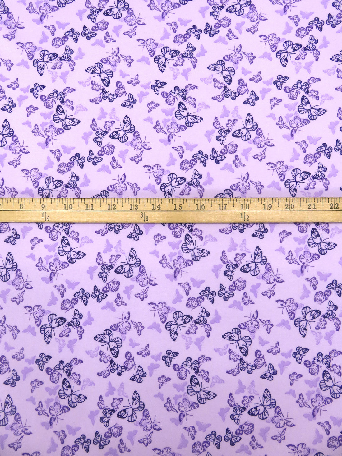 Light Lavender/Lilac/Midnight Purple/Dark Wisteria 100% Cotton Butterfly Print Interlock Knit - NY Designer - 66W
