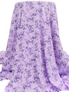 Light Lavender/Lilac/Midnight Purple/Dark Wisteria 100% Cotton Butterfly Print Interlock Knit - NY Designer - 66W