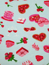 Light Pink/Light Blue/Scarlet Red/Multi Rayon/Lycra Sweet Treats Print Jersey Knit - NY Designer - 66W