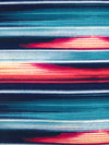 Midnight Navy/Coral Red/Bondi Blue/Multi Cotton/Lycra Abstract Horizontal Stripe Print Jersey Knit - NY Designer - 64W