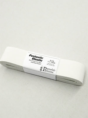 Pamela's Patterns - White Fantastic Elastic 1 1/2" Wide