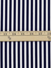 White/Navy Polyester/Lycra Vertical Stripe Print DTY Knit 60W