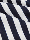 White/Navy Polyester/Lycra Vertical Stripe Print DTY Knit 60W