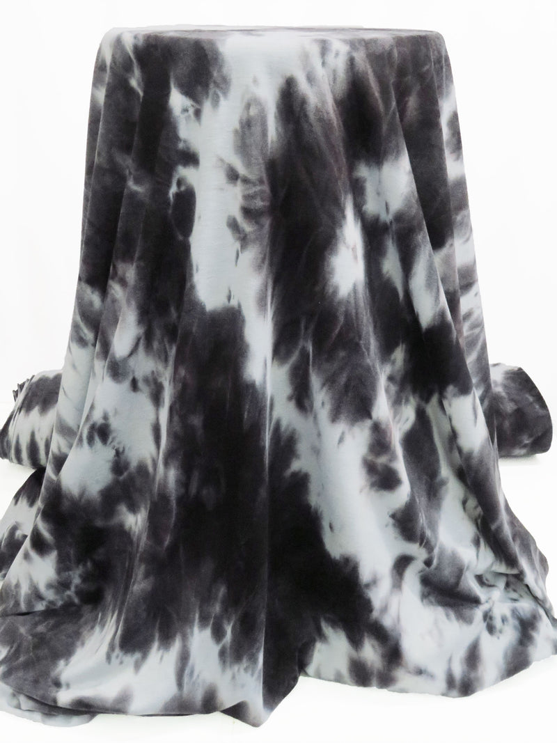 Lead Gray/Pale Glacial Gray/Muted Black Polyester/Rayon/Lycra Tie-Dye French Terry Knit 60W