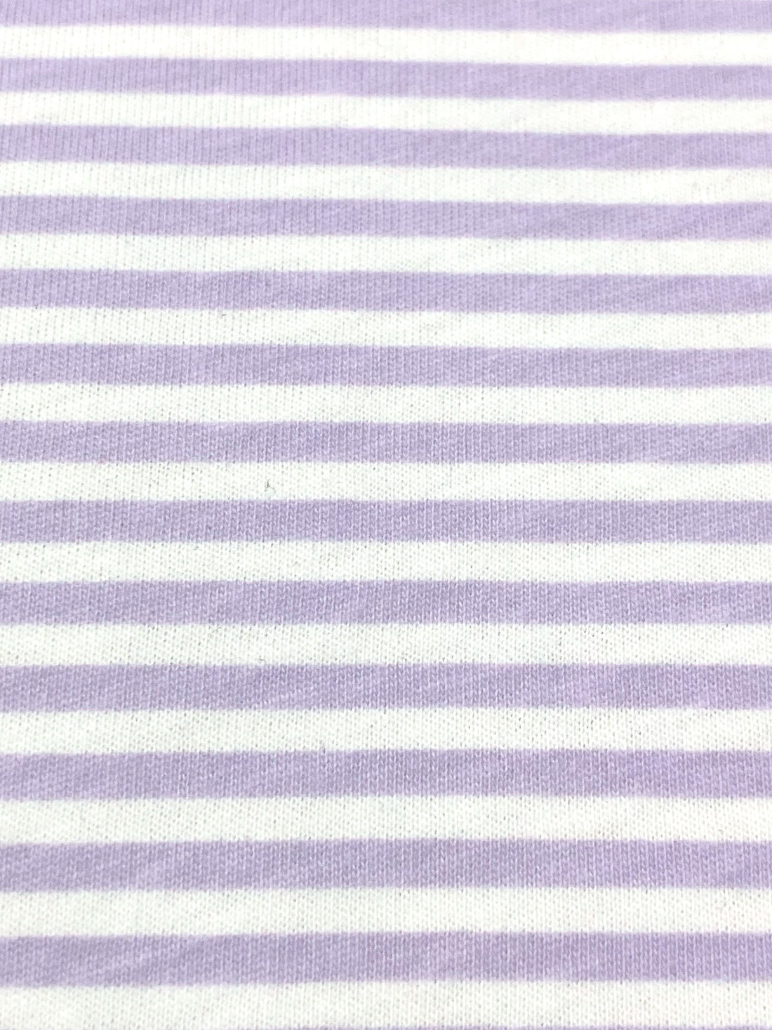Lavender/White 100% Cotton Horizontal Stripe Print Jersey Knit - NY Designer - 60W