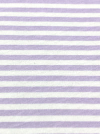 Lavender/White 100% Cotton Horizontal Stripe Print Jersey Knit - NY Designer - 60W