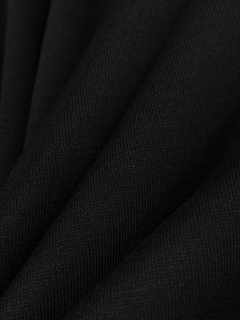 Black Polyester/Rayon/Lycra Hazy French Terry Knit 58W