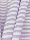Lavender/White 100% Cotton Horizontal Stripe Print Jersey Knit - NY Designer - 60W