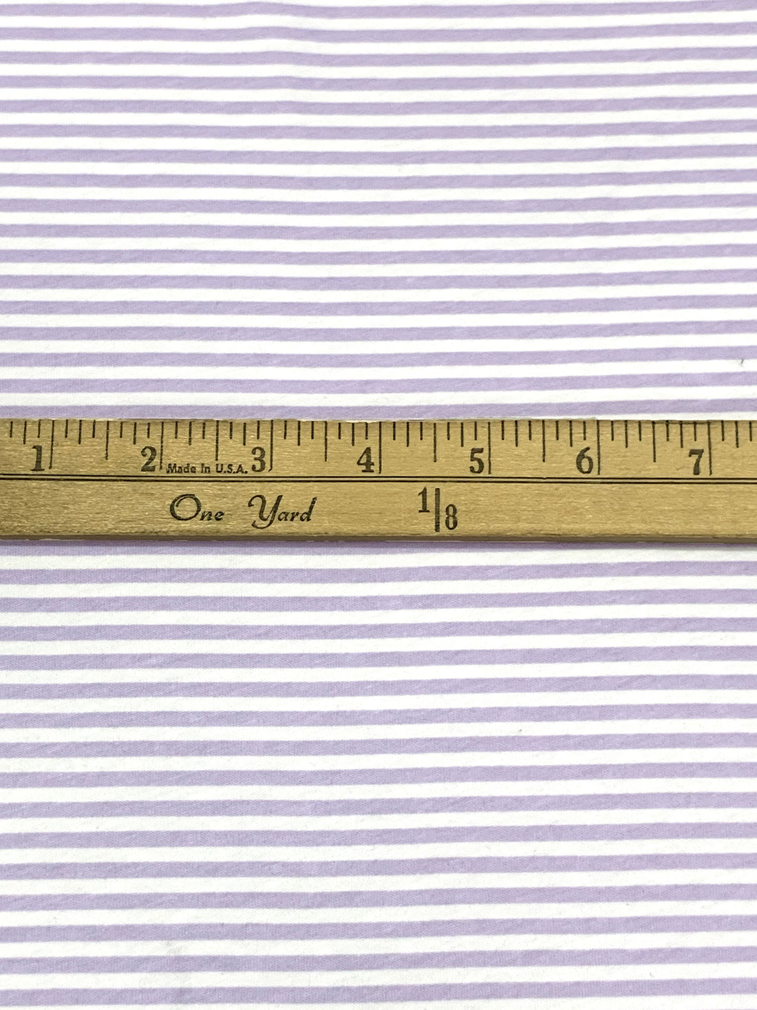 Lavender/White 100% Cotton Horizontal Stripe Print Jersey Knit - NY Designer - 60W