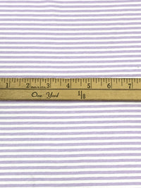 Lavender/White 100% Cotton Horizontal Stripe Print Jersey Knit - NY Designer - 60W