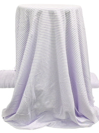Lavender/White 100% Cotton Horizontal Stripe Print Jersey Knit - NY Designer - 60W